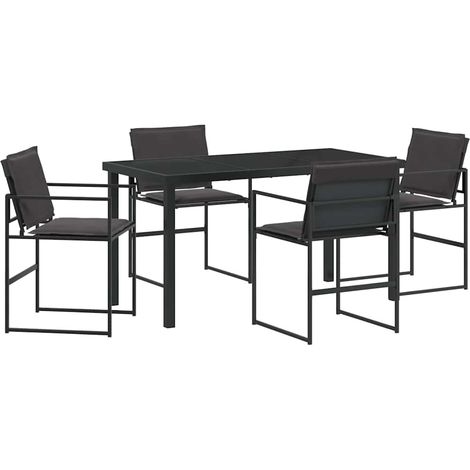 Maison Exclusive - Conjunto de Comedor de Jardín 5 pcs Negro 140 (1/5)