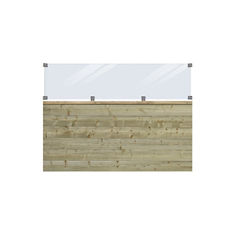 kaiserkraft  PLUS Plank recinzione profilata con vetro  legno 