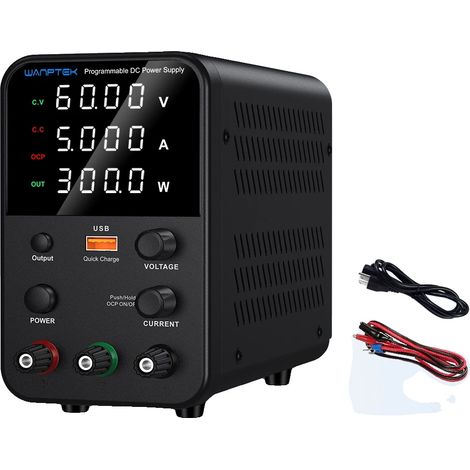 Fuente de alimentación CC programable, salida de 60 V, corriente de 5 A, WPS605H 60V 5A (1/2)