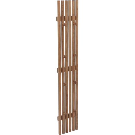 MCA Panneau vestiaire HWC-P56, patère murale, patère en bois, 8 crochets, bois massif, 120 x 21 cm, chêne (1/2)