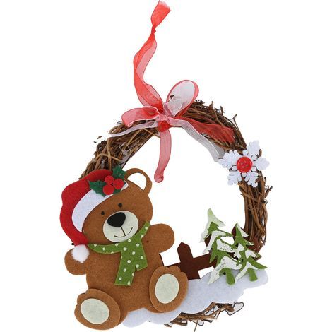 Dekorativer Weihnachtskranz aus Rattan – Rankenkranz für DIY-Projekte, als Dekoration für Partys zu Hause, im Büro oder im Geschäft (1/5)
