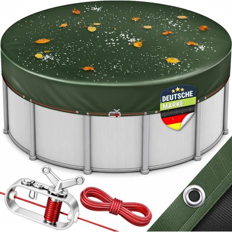 tillvex® Premium Poolabdeckung rund 460 - 500 cm (Ø 560 cm) mit Montageset  Solar Pool Abdeckplane mit 200g/m²  Poolplane Rundpool für Sommer & Winter  Abdeckung UV-beständig Schwimmbecken Schwimmbad (1/5)
