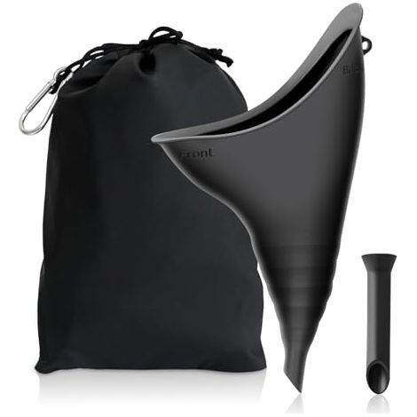 Urinoir féminin réutilisable en silicone – Longue buse pour usage précis – Léger et pliable – Pour camping et voyages (1/5)