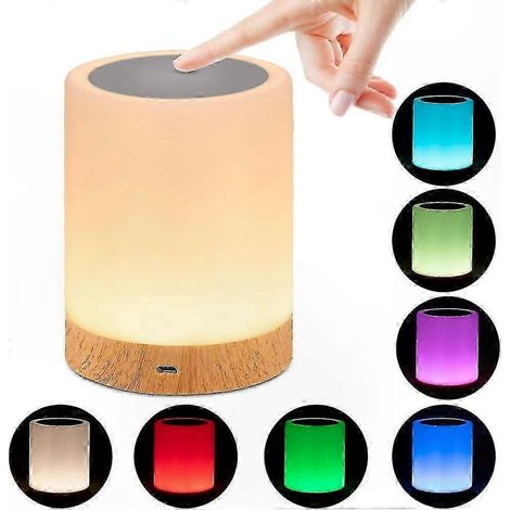 Berührungsempfindliche RGB-LED-Nachttischlampe, USB-aufladbar, einstellbare Helligkeit, ideal für Schlaf- und Wohnzimmer, Nachtlichtfunktion, modernes Design, Touch-Steuerung, lange Akkulaufzeit. (1/5)