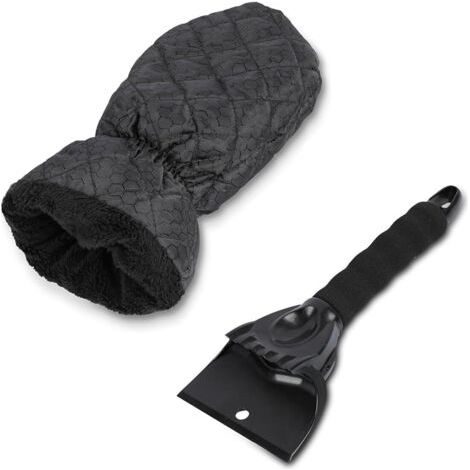 Grattoir à glace avec gant - Gant grattoir à glace imperméable et coupe-vent pour pare-brise de voiture - Gant déneigeur chaud et confortable avec poignée en mousse (1/5)