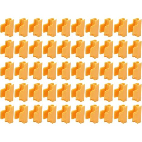 50Pcs Serre Pinces, Plastique Orange Film Boucle Clip pour 11mm Plant Stakes Serre Film Row Cover Filet Tunnel Hoop Clips (1/5)