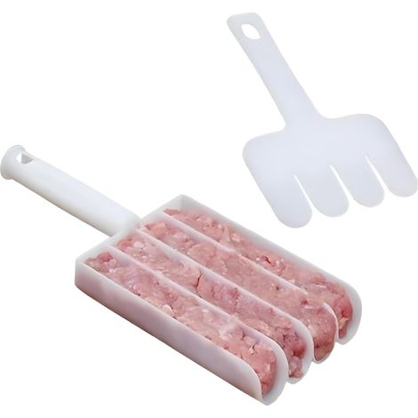 Set bianco Creative Kitchen per preparare polpette (include 4 cucchiai per dare forma e una spatola per tagliare), paletta multifunzionale per gelato (1/4)