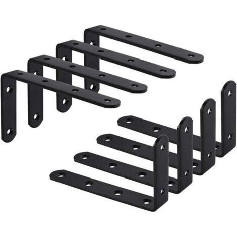 ALLIANDISPaquet de 8 supports de support mural, support en forme de L, support fixe, meuble suspendu, 125x75x3mm (1/4)