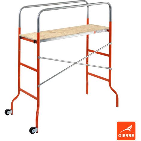 Trabattello in Acciaio 144x62x138 cm Portata 120 kg per Lavori in Quota - Gierre