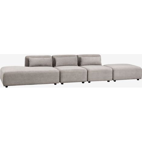 SKLUM 3-teiliges modulares Sofa mit Chaiselongue links und Fogler-Hocker                                   