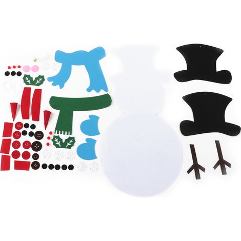 Autocollants bonhomme de neige pour enfants, fournitures décoratives de noël en feutre pour meubles muraux, DIY bricolage. (1/5)