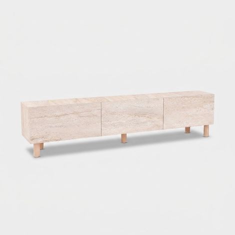 TV-Möbel aus Holz "Alvin" - 180 x 31 x 42 cm - Beige