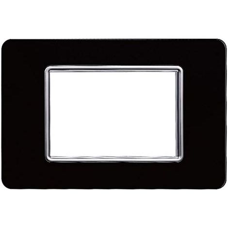 Kompatible Abdeckrahmen Vimar Plana 3 module Glas Schwarz Farbe Ettroit EV84302