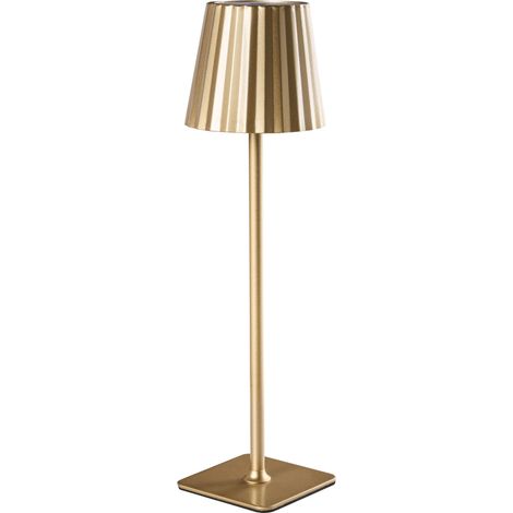 Lampada LED wireless da interno/esterno in metallo con porta USB C ricaricabile oro Abaro