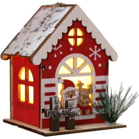 Maison Noël Plastique Imitation Bois Corde Chanvre Accroche Sapin Cheminée Guirlande Fenêtre 1 Pièce (1/5)