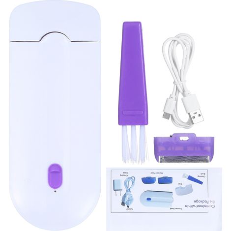 Schmerzfreies Laser-Haarentfernungsgerät für Frauen – Ganzkörper & Bikinizone – Sofortige Haarentfernung für Gesicht, Arme und Beine – USB-aufladbar – 2 Aufsätze (ABS/PC) – 350 mAh – Weiß und Lila (1/5)
