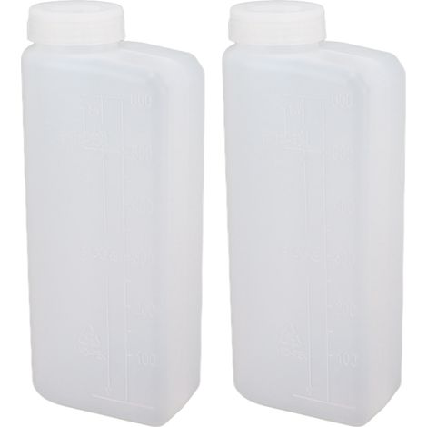 Lot de 2 flacons de 600 ml pour mélange d'huile et d'essence 2 temps, idéal pour tronçonneuses et machines à repasser. (1/5)