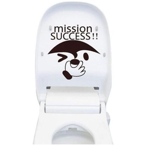 Autocollant mural amusant pour salle de bain ou cuisine : visage souriant - Toilettes