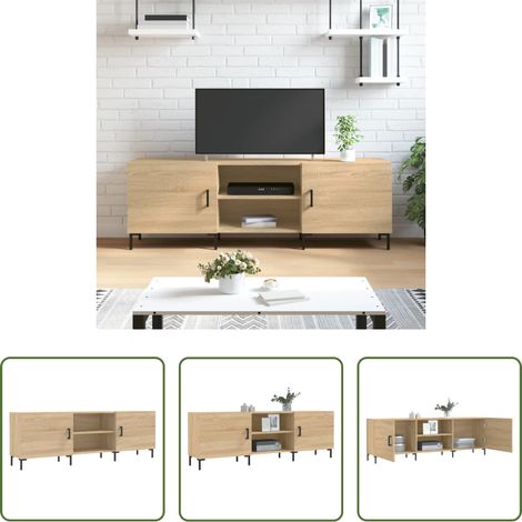 TV-Ständer Holz - TV-Schrank Sonoma-Eiche 150x30x50 cm Holzwerkstoff (1/5)