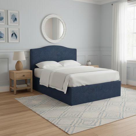 Letto Singolo Batley, Sfoderabile, Contenitore Made in Italy, blu (1/5)