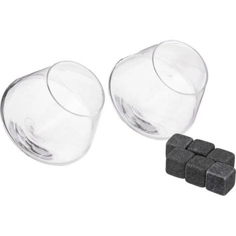 Lot de 2 Verres à Whisky "Pierres" 30cl Transparent (1/2)