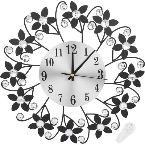Horloge Murale Moderne en Métal et Cristal - Décoration Silencieuse pour Bureau ou Maison
