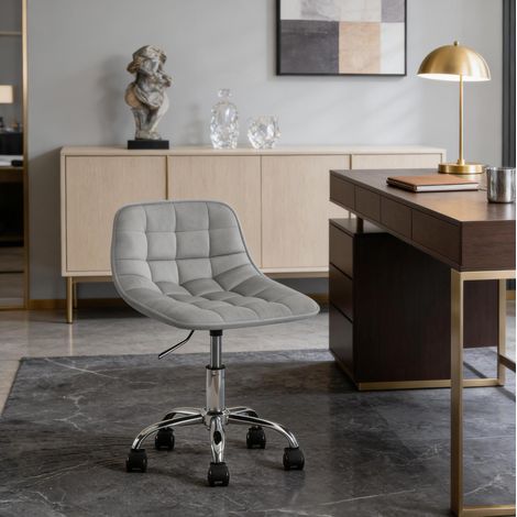 MEUBLIV sedia da ufficio 43x43x67,5 cm grigio chiaro – girevole e regolabile (1/5)