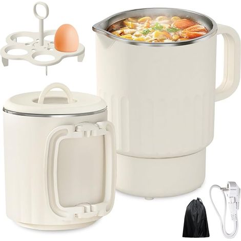 Bouilloire Pliable 1L, Appareil de Voyage Portable en Acier Inoxydable 600W, Double Paroi avec Fonction Maintien au Chaud et Ébullition Continue, Sans BPA (1/5)