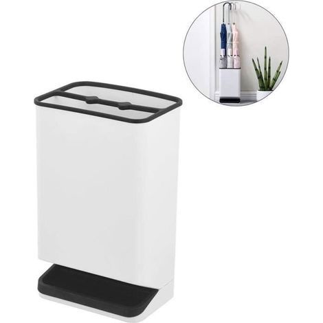 Rectangular Plastic Umbrella Stand with Drip Tray - 6 Square Holes for Office and Hotel Use