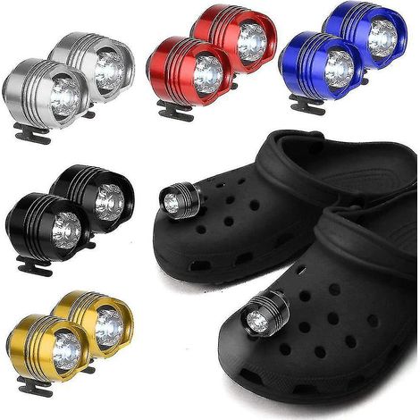 Lampe frontale en plastique style crocodile, petite lampe amusante pour chaussures, accessoire de course et de camping, rechargeable par USB, noire (1/5)