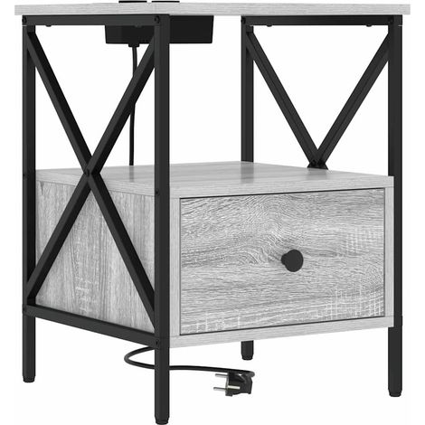 Maison Exclusive - Armadio da Notte con cassetto Grigio Sonoma 41,5 x 40,5 x 55 cm