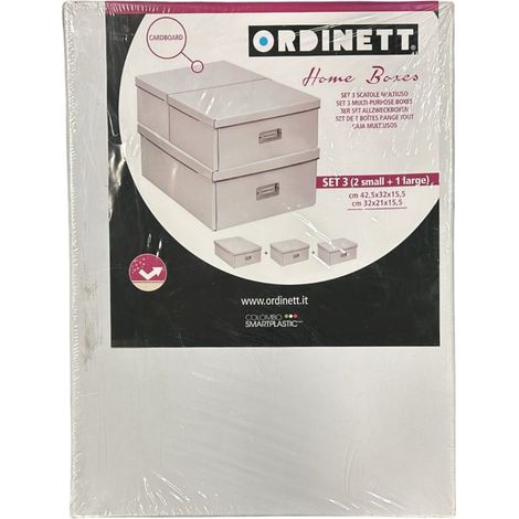 ORDINETT - SET 3 HOME BOX (2 SMALL+1LARGE) 42.5X32X15.5CM BIANCO