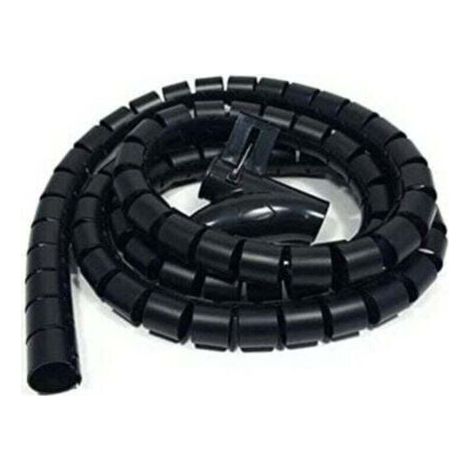 Goulotte de câbles de bureau 3 m, gaine de protection de câbles, tube d'enroulement de stockage, gaine spiralée flexible, convient pour câble de 22 mm - noir (1/4)