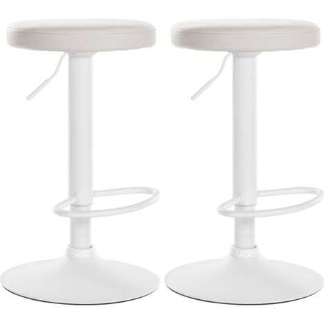 2er Set Barhocker Ponte Kunstleder weiß Metall matt weiss (1/5)