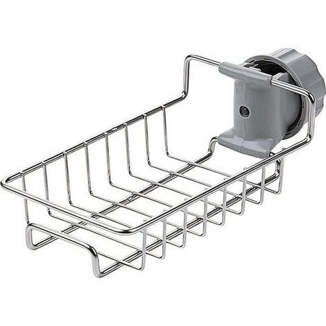 Schwammhalter – Schwammhalter aus Edelstahl 304 – Zur Befestigung an Küchen- oder Badezimmerarmaturen – Geeignet für Durchmesser von 15 bis 28 mm – 1 Stück (1/5)