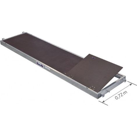 DUARIB - Plancher à trappe - largeur 0.72m - pour échafaudages F3000, F3000 ALU et multi4x - aluminium (1/2)