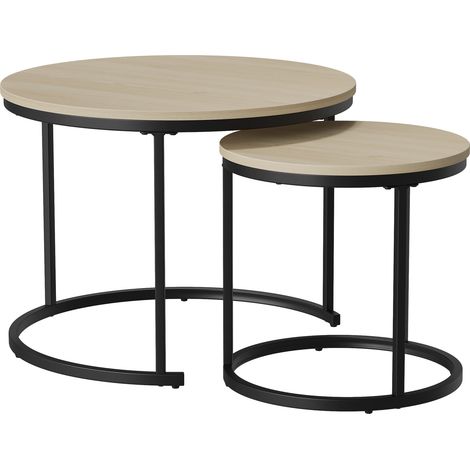 CAIziEnsemble de 2 tables basses gigognes, table basse ronde (1/5)