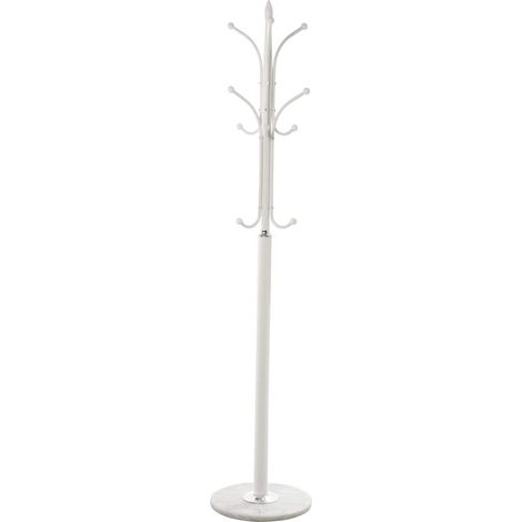 Porte-Manteau sur Pied en métal avec Base en marbre Blanc 36 x 175 cm (1/4)