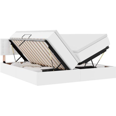 Maison Exclusive - Letto con Contenitore Bianco Puro 180 x 200 cm Pelle Sintetica