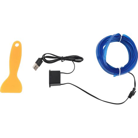 Ortviai Bande de lumière d'ambiance automobile à guide de lumière froide, découpable, sans colle, 5 m, USB (1/5)