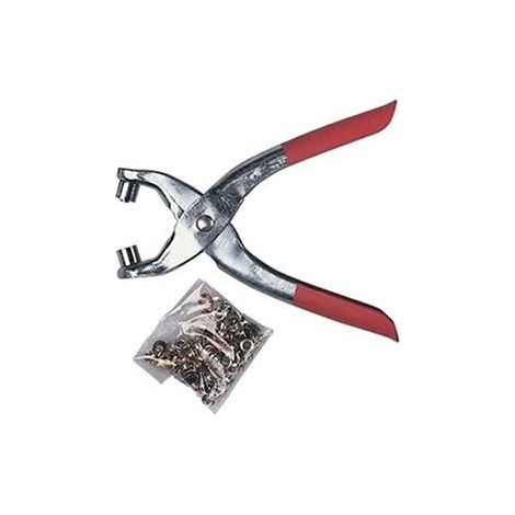 Pinza per occhielli + 100 occhielli assortiti