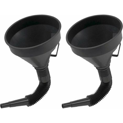 Entonnoir à huile multifonction en plastique avec buse d'extension flexible pour voitures et motos, huile moteur, liquide, diesel, kérosène et essence (2 pièces) (1/4)