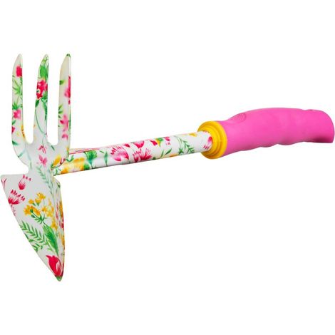 Hacke Strend Pro, Garten, spitz, dreizackig, Blumendruck, rosa, Ladies line