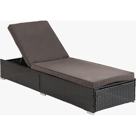 LARGO Fauteuil de jardin en rotin et tissu marron (1/5)
