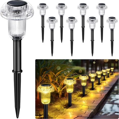 Lampes chaude 8 pièces, lumières de jardin extérieures lumières LED, lumières de champignons-lumière solaires (1/5)