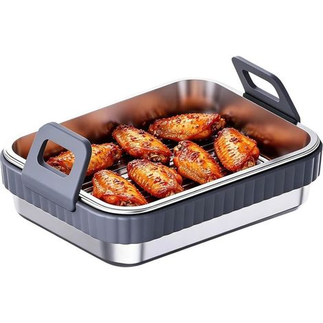 Kochplatte für Heißluftfritteuse – Grillplatte mit Silikongriff, ideal zum Grillen und Zubereiten (1/5)