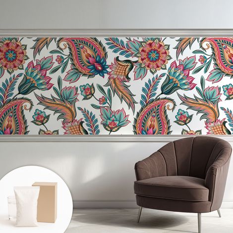 Papier peint avec colle pour décoration moderne de salon chambre à coucher cuisine et bureau Facile Motif oriental 250x104 cm (1/5)