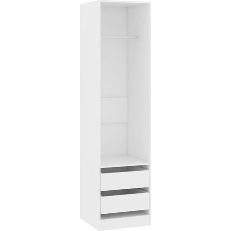 Wardrobe with Drawers White 50x50x200 cm Engineered Wood vidaXL (1/5)