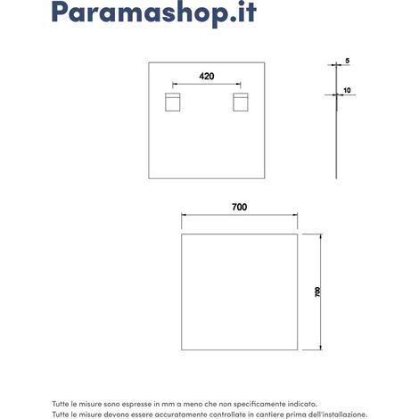 Specchio filolucido 70x70 cm installazione reversibile Easy