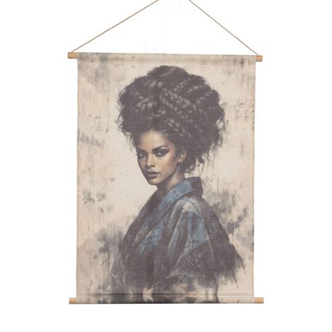 Amadeus - Toile kakemono femme en kimono 75x97 cm